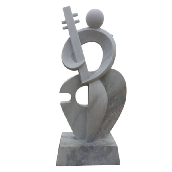 Musician Statue – Hand-Carved Stone Modern Art Sculpture